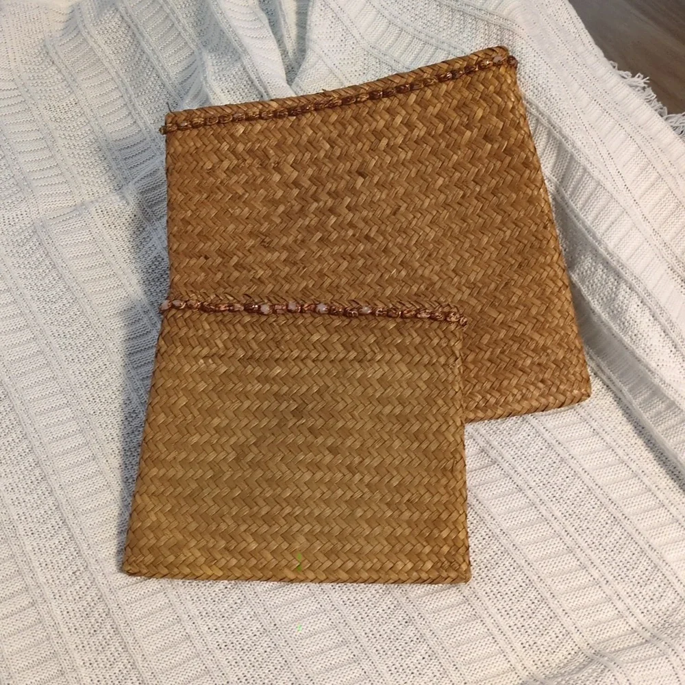 unbranded woven clutch
